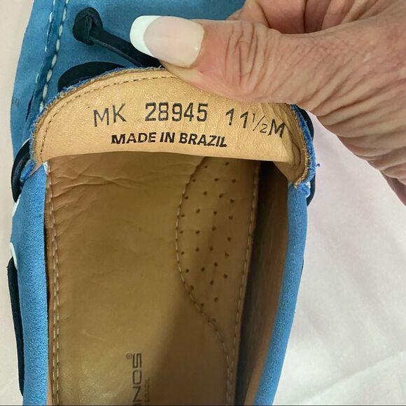 Mike Konos Blue Suede  Loafers Moccasins 11.5